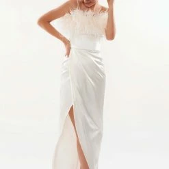 Milla Celina Slip Midi Feathered Dress COLLECTIONS