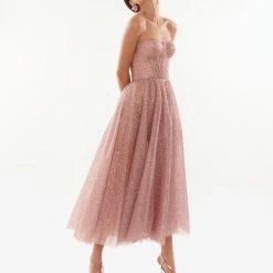 Milla Leonie Glittery Party Dress With A Crop Top