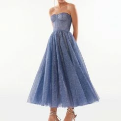 Milla Leonie Glittery Party Dress With A Crop Top