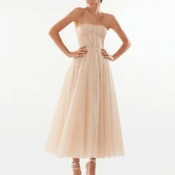 Milla Leonie Glittery Party Dress With A Crop Top