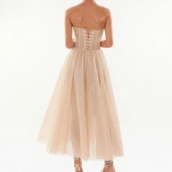 Milla Leonie Glittery Party Dress With A Crop Top