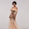 Milla Shiny Sequin Party Dress With The Long Golden Tulle Skirt