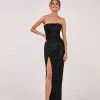 Milla Fancy Shimmering Maxi Dress With The High Slit And Bow Trail