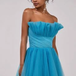 Milla Chic Evening Sleeveless Dress With The Frill Neckline COLLECTIONS