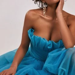 Milla Chic Evening Sleeveless Dress With The Frill Neckline COLLECTIONS 17 Milla Chic Evening Sleeveless Dress With The Frill Neckline COLLECTIONS