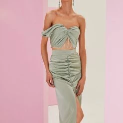 Milla One-Shoulder Cropped Wrap Top