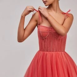 Milla Tie-strap Cocktail Dress With The Elegant Corset Embroidery 17 Milla Tie-strap Cocktail Dress With The Elegant Corset Embroidery