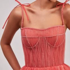 Milla Tie-strap Cocktail Dress With The Elegant Corset Embroidery 19 Milla Tie-strap Cocktail Dress With The Elegant Corset Embroidery