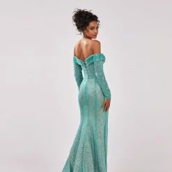 Milla Romantic Off-the-shoulder Sparkling Long Dress