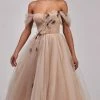 Milla Off-the-shoulder Midi Gown With The Tender Embellishment COLLECTIONS