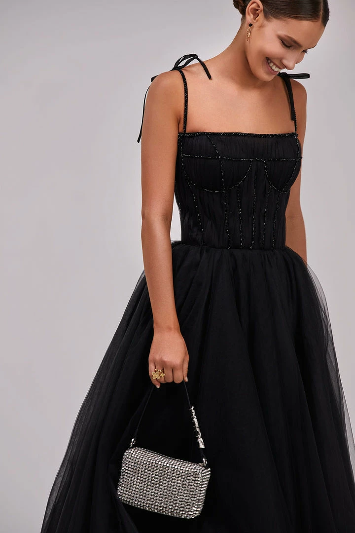 Milla Tie-strap Cocktail Dress With The Elegant Corset Embroidery 14 Milla Tie-strap Cocktail Dress With The Elegant Corset Embroidery