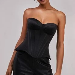 Milla COLLECTIONS Atlas Black Lace-up Corset