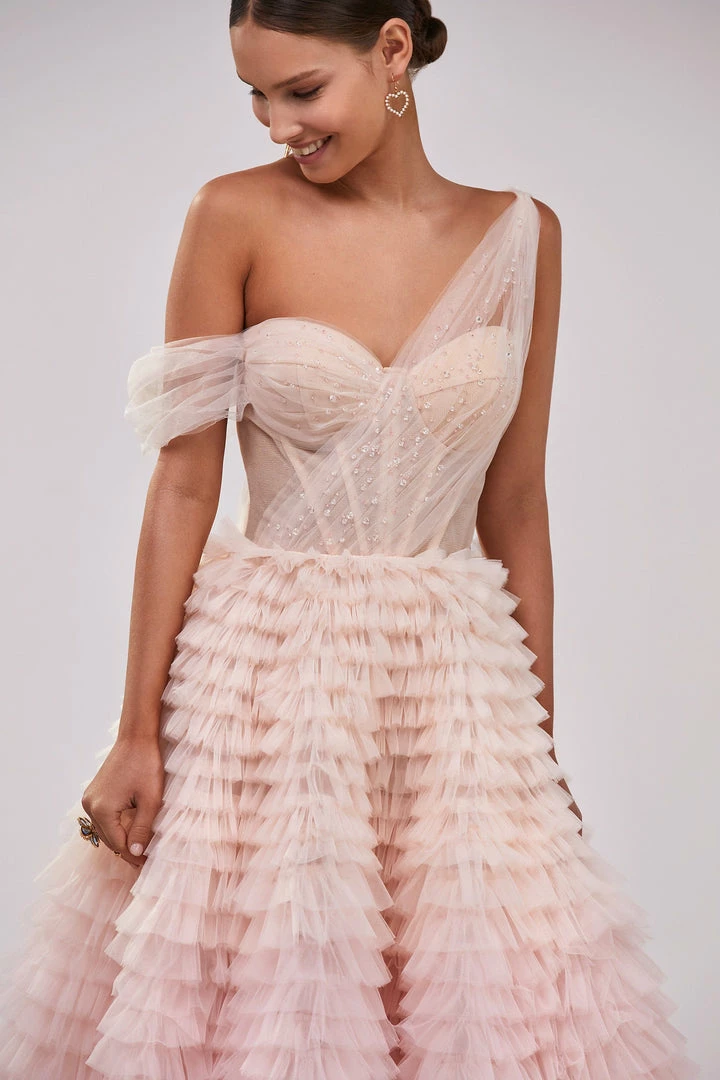 Milla Charming Ball Gown With The Frill-layered Ombre Maxi Skirt COLLECTIONS 6 Milla Charming Ball Gown With The Frill-layered Ombre Maxi Skirt COLLECTIONS