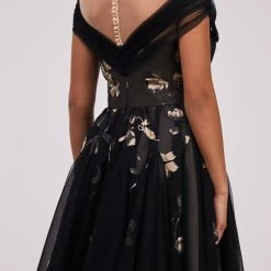 Milla Gold Applique Tulle Midi Dress COLLECTIONS