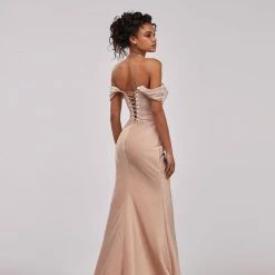 Milla Epic Off-the-shoulder Thigh Slit Maxi Dress