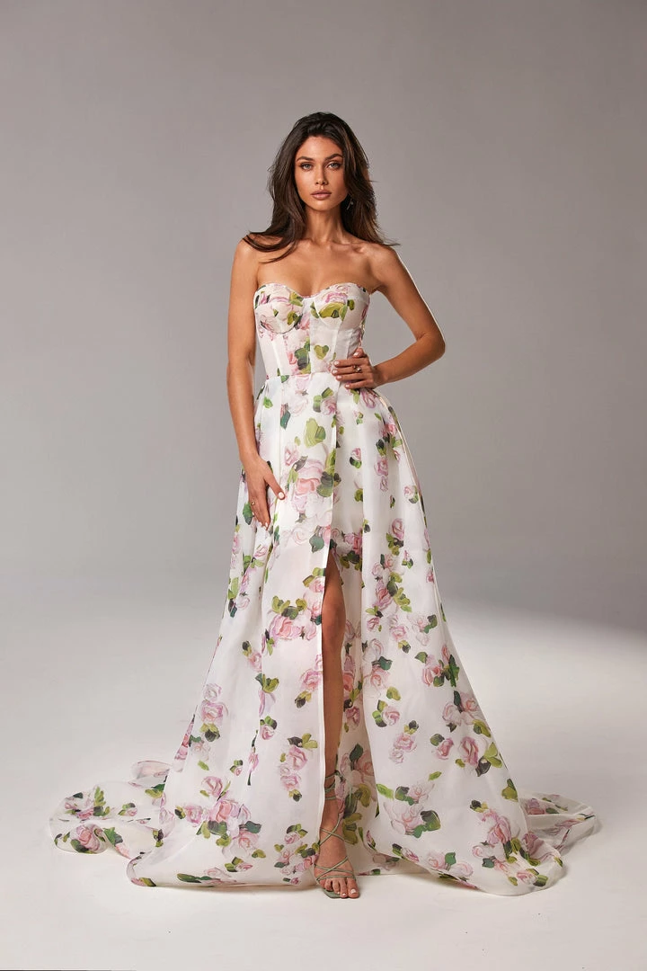 Milla Strapless Maxi Dress With Front Slit COLLECTIONS 6 Milla Strapless Maxi Dress With Front Slit COLLECTIONS