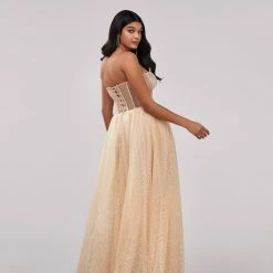 Milla Gittery Strapless Maxi Dress
