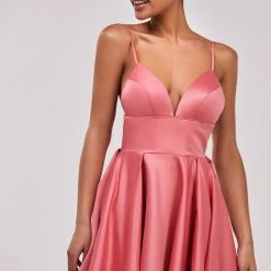 Milla COLLECTIONS Spaghetti Strap Ball Dress With Open Back