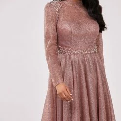 Milla COLLECTIONS Long-sleeve Maxi Dress Decorated With Shiny Rhinestones 20 Milla COLLECTIONS Long-sleeve Maxi Dress Decorated With Shiny Rhinestones