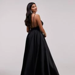 Milla COLLECTIONS Spaghetti Strap Ball Dress With Open Back