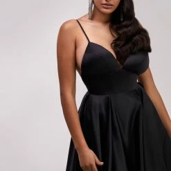 Milla COLLECTIONS Spaghetti Strap Ball Dress With Open Back