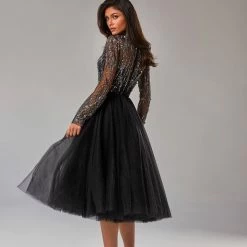 Milla COLLECTIONS Gorgeous Dress With Embellished Overlay Blouse