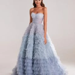 Milla Strapless Frill-Layered Fluffy Dress COLLECTIONS