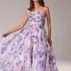 Milla COLLECTIONS Blue Peony Tender Spaghetti Strap Midi Dress