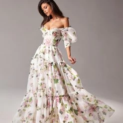 Milla Feminine Voluminous Sheer Sleeves Dress