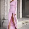 Milla Long-sleeved Dress With Sharp Shoulder Cut