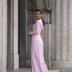 Milla Long-sleeved Dress With Sharp Shoulder Cut