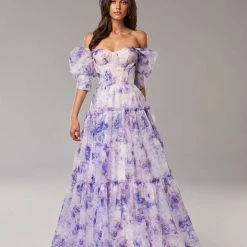 Milla Feminine Voluminous Sheer Sleeves Dress