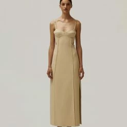 Milla COLLECTIONS Strap Corset Cut Out Dress With A Side Slits