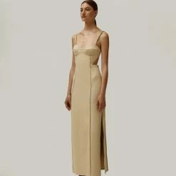 Milla COLLECTIONS Strap Corset Cut Out Dress With A Side Slits