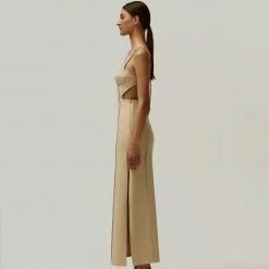 Milla COLLECTIONS Strap Corset Cut Out Dress With A Side Slits