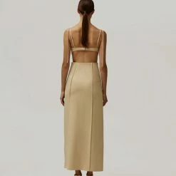 Milla COLLECTIONS Strap Corset Cut Out Dress With A Side Slits