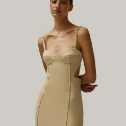 Milla COLLECTIONS Strap Corset Cut Out Dress With A Side Slits