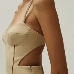 Milla COLLECTIONS Strap Corset Cut Out Dress With A Side Slits