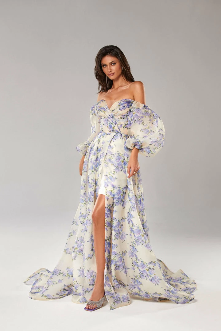 Milla COLLECTIONS Hydrangea Elegant Floral Puff Sleeve Maxi Dress 3 Milla COLLECTIONS Hydrangea Elegant Floral Puff Sleeve Maxi Dress