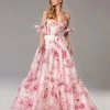 Milla Pink Peony Tender Floral Maxi Tie-strap Dress