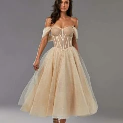 Milla Sparkly Cocktail Midi Tulle Dress