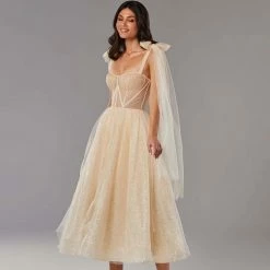 Milla Melon Sparkly Midi Tulle Dress