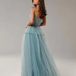 Milla COLLECTIONS Ocean Wave Tie-straps Tulle Prom Dress