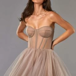 Milla Strapless Midi Tulle Dress
