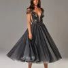 Milla Embroidered Cocktail Midi Tulle Dress