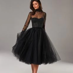 Milla COLLECTIONS Party Tulle Dress With Semi-transparent Corset