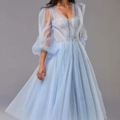 Milla Tie Shoulder Midi Tulle Dress