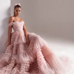 Milla COLLECTIONS Off-The-Shoulder Frill-Layered Gown 16 Milla COLLECTIONS Off-The-Shoulder Frill-Layered Gown