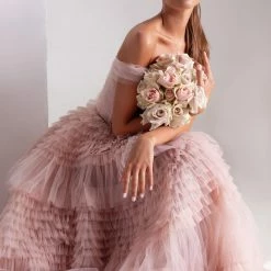 Milla COLLECTIONS Off-The-Shoulder Frill-Layered Gown 13 Milla COLLECTIONS Off-The-Shoulder Frill-Layered Gown