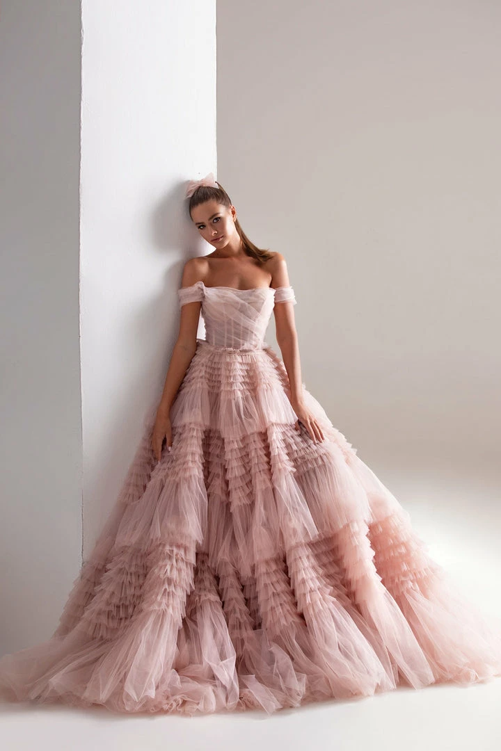 Milla COLLECTIONS Off-The-Shoulder Frill-Layered Gown 3 Milla COLLECTIONS Off-The-Shoulder Frill-Layered Gown